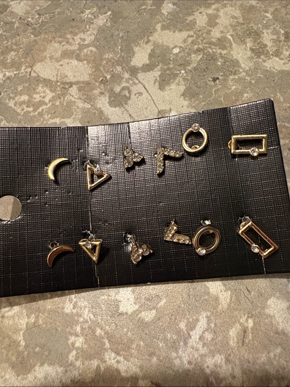 Ardene Gold-Tone Mixed Shape Stud Earring Set - 6 Pairs